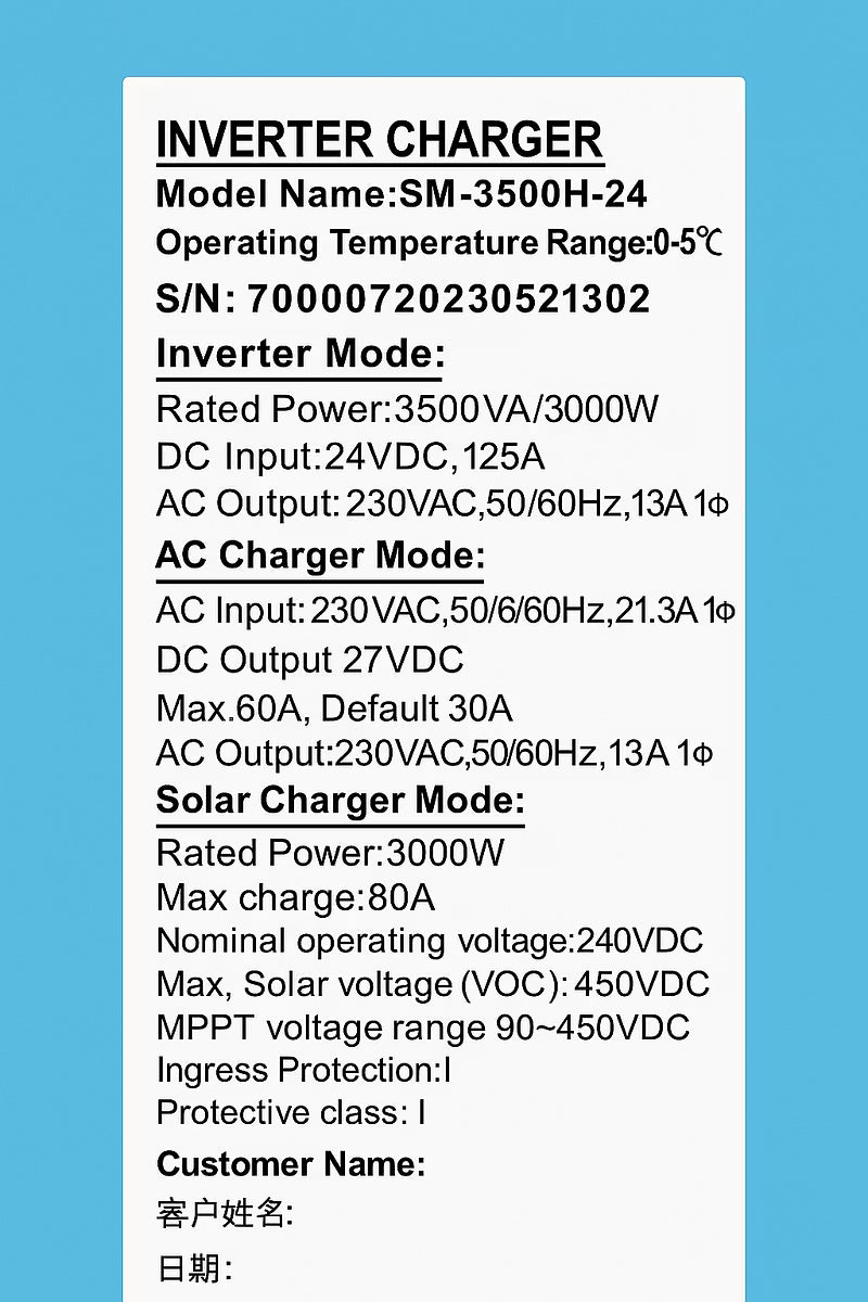 3kW Hybrid Solar Inverter