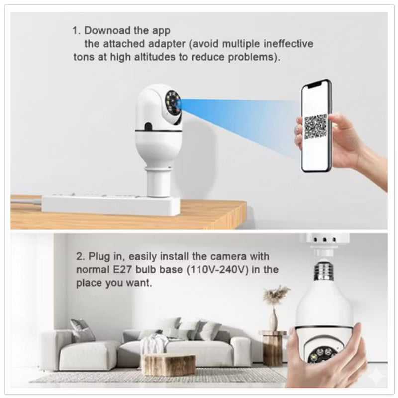 360° Smart Wi-Fi Light Bulb Camera