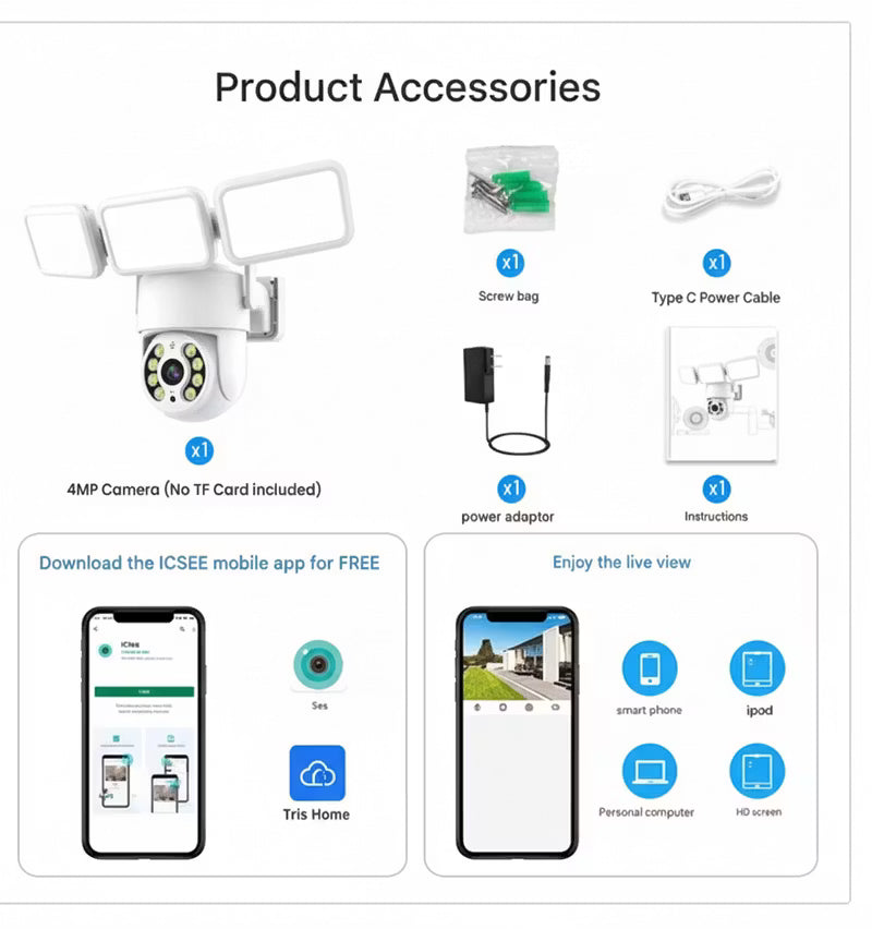 4MP Smart Outdoor Security Camera